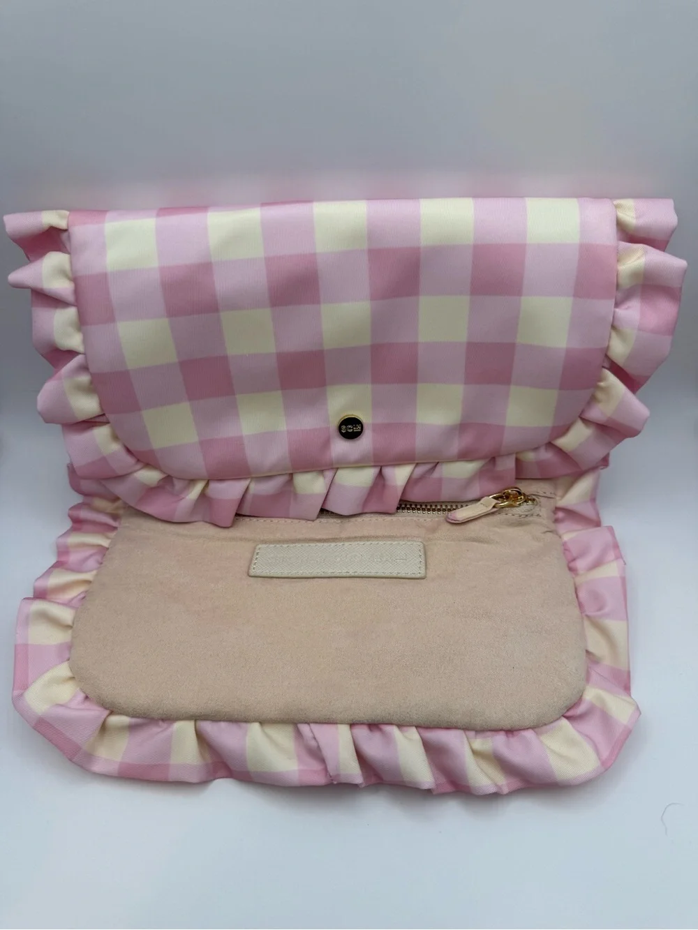 Stoney Clover Pink Gingham Ruffle Jewelry Case - Picture 5 of 5